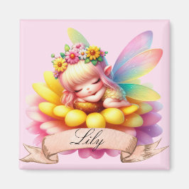 Imán Cute Whimsical Floral Sweets Dreams Sleeping Fairy