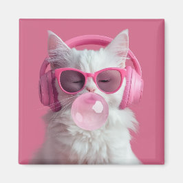Imán  Cute  White Cat  – Personalized