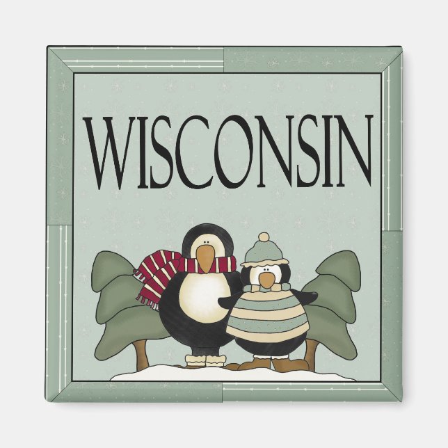 Imán Cute Wisconsin Penguin Magnet Gift (Frente)