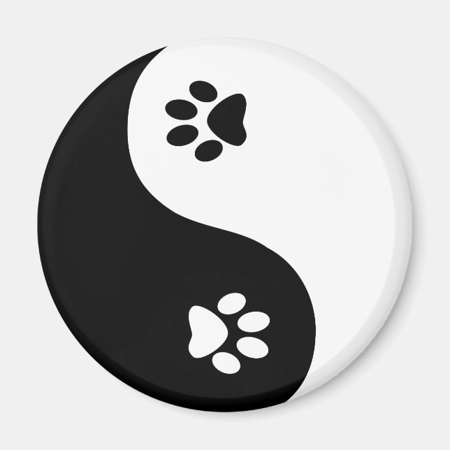 Imán Cute Yin Yang Paws Magnet (Frente)