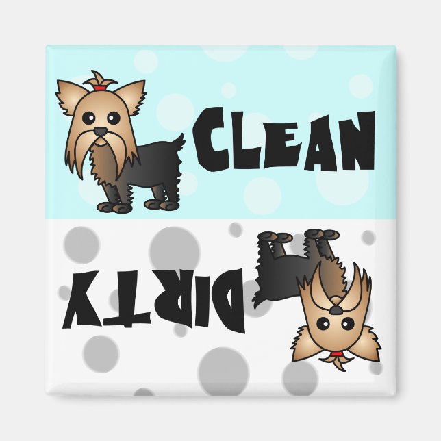 Imán Cute Yorkie Clean / Dirty Dishlavavajillas Magnet (Frente)