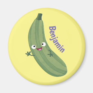Imán Cute zucchini feliz personalizado ilustracion