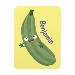 Imán Cute zucchini feliz personalizado ilustracion