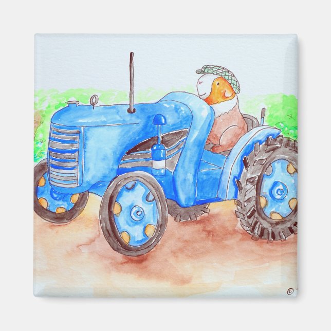 Imán Cutie la pintura de cerdo de Guinea, un granjero (Frente)