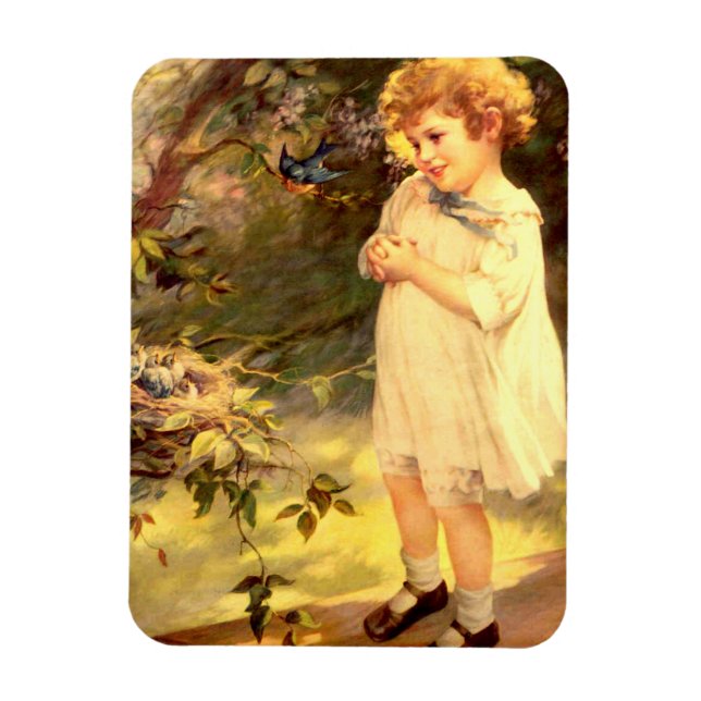 Imán Cutie victoriana con pájaros (Vertical)