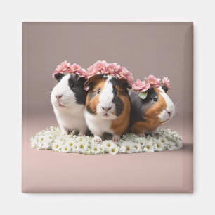 Imán Cuto 3D Boho Guinea Cerdos Fridge Magnet