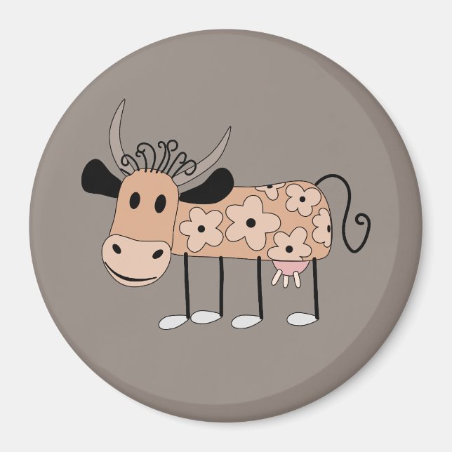 Imán Cuto ilustrado Cow Magnet (Frente)
