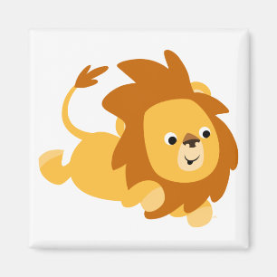 Imán Cuto Personalizado Gamboling Lion Magnet