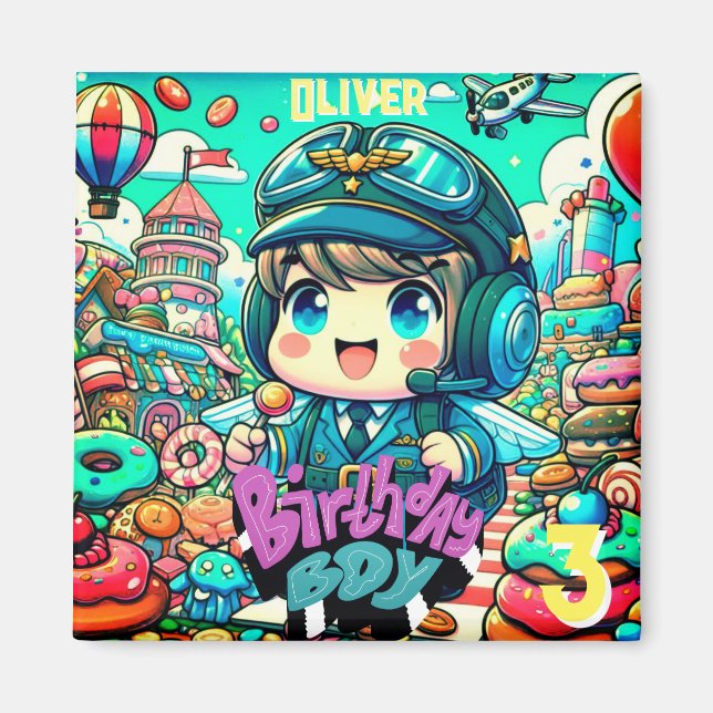 Imán Cuto piloto de cumpleaños (Frente)