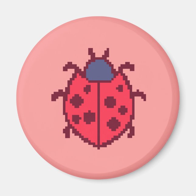 Imán Cuto pixelado ladybug insecto lanzar almohada (Frente)