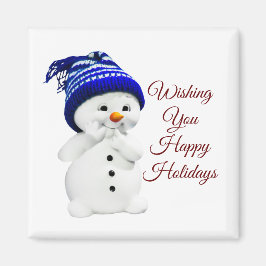 Imán Cuto Snowman Square Magnet