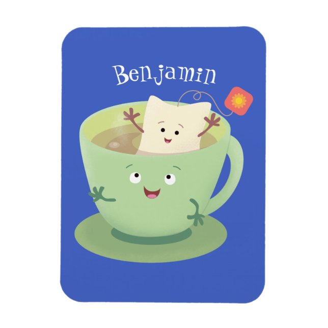 Imán Cuto teabag taza personalizado personaje de humor (Vertical)