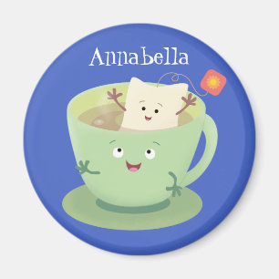 Imán Cuto teabag taza personalizado personaje de humor