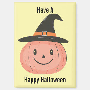 Imán Cuto Vintage Pumpkin Witch Magnet