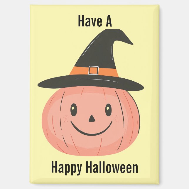 Imán Cuto Vintage Pumpkin Witch Magnet (Anverso)