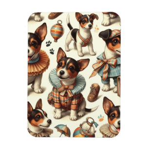 Imán Cuto vintage Toy Fox Terrier Seamless