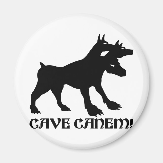Imán CUVE CANEM - CUIDADO CON EL PERRO Latino (Frente)