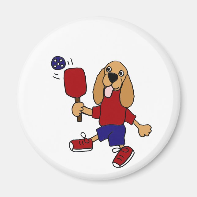 Imán CV-Cocker Spaniel Jugando Personalizado de Pickleb (Frente)