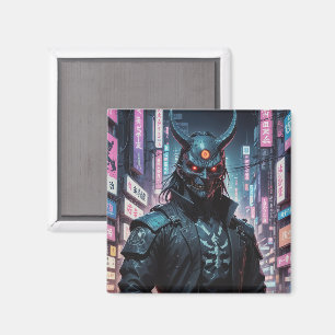 Imán Cyberpunk Demon Samurai