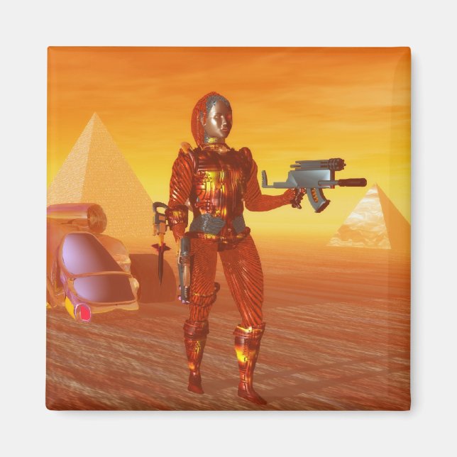 Imán CYBORG ARES IN DESERT OF HYPERION Science Fiction (Frente)