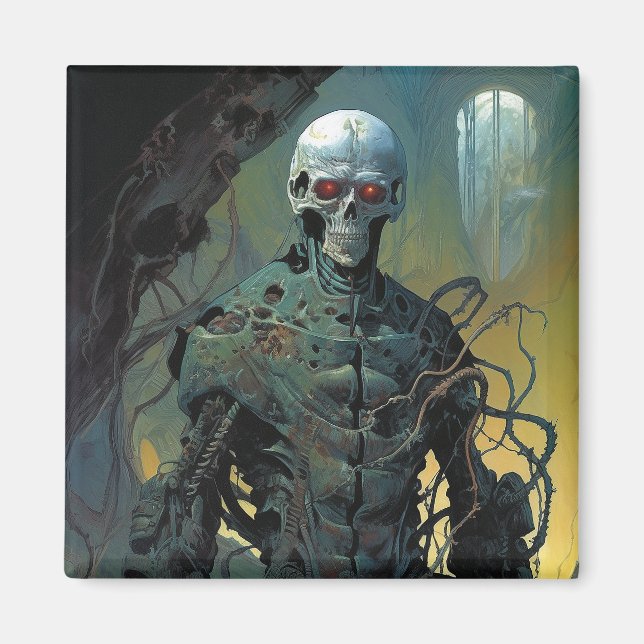 Imán Cyborg Skeleton Futurista ciencia ficción (Frente)