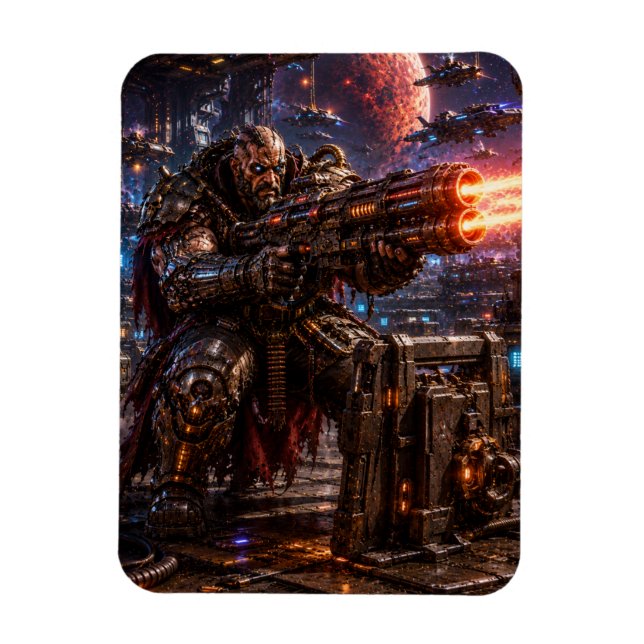 Imán Cyborg Space Pirate — Heavy Gunner (Vertical)
