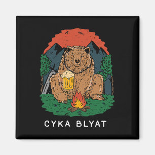 Imán Cyka Blyat - divertido dicho oso Ussr camping ruso
