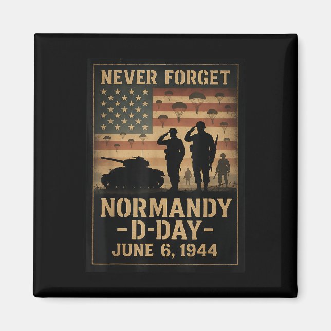 Imán D-day 81st Anniversary Normandy 1944 Military Trib (Frente)