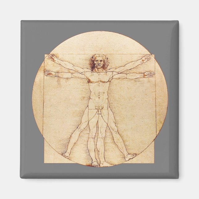 Imán Da Vinci Vitruvian Man (Frente)