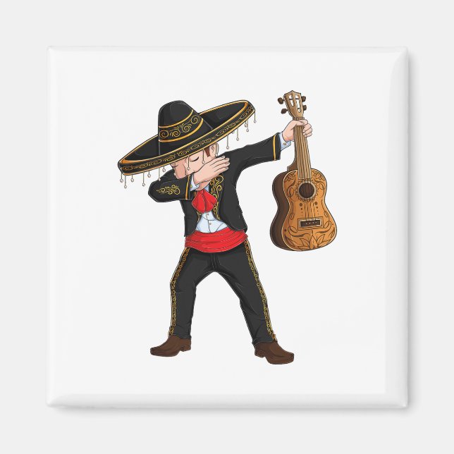 Imán Dab México Mariachi disfraz Charro Sombrero Cinco (Frente)