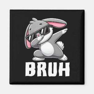 Imán Dabbing Bunny Bruh Meme Día de Pascua Dab Jóvenes