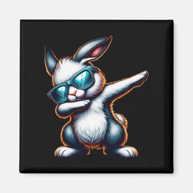Imán Dabbing Bunny Funny Easter Bunny (Frente)