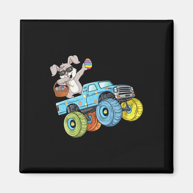 Imán Dabbing Bunny Happy Easter Monster Truck Boys Chic (Frente)