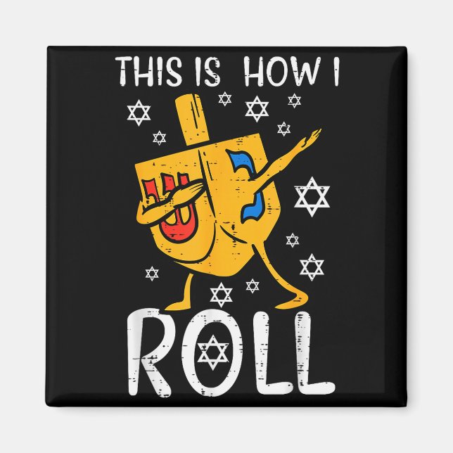 Imán Dabbing Dreidel Ugly Hanukkah Funny Chanukah Men W (Frente)