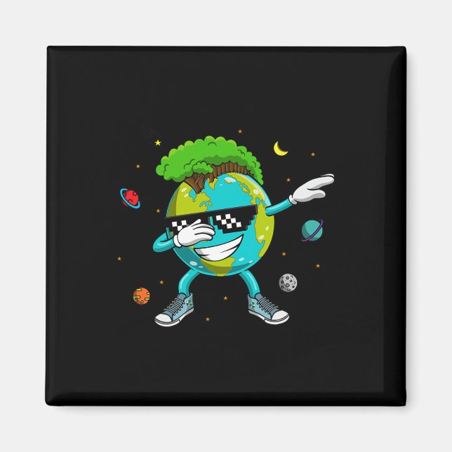 Imán Dabbing Earth Recycling Conversation Space Science (Frente)