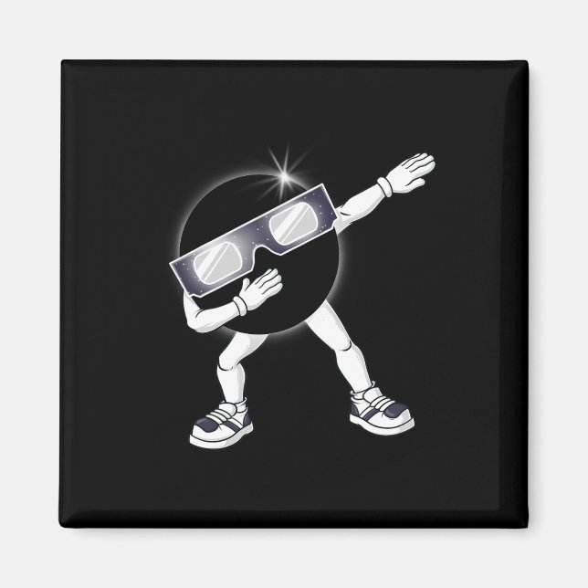Imán Dabbing Eclipse solar total 2024 Chica de niños Da (Frente)