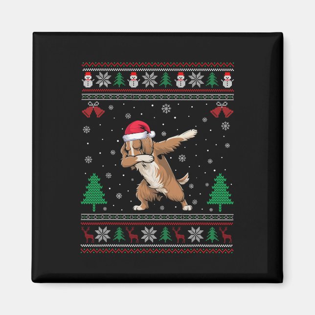 Imán Dabbing Field Spaniel Dog Santa Hat Boys Chicas Ch (Frente)