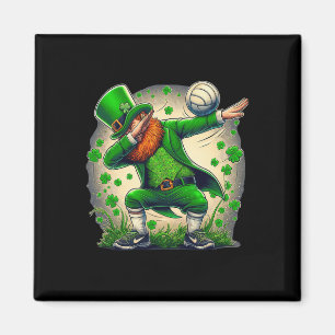 Imán Dabbing Leprechaun Jugador de Voleibol Día de San 