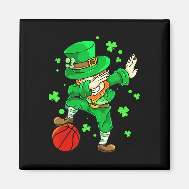 Imán Dabbing Leprechaun St Patricks Day Boys Men Bysket (Frente)