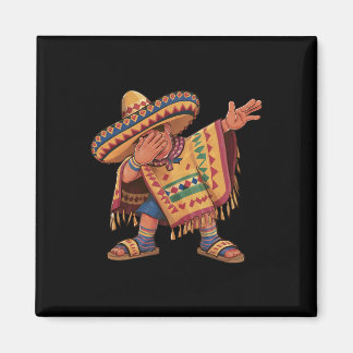 Imán Dabbing Mexican Poncho Dab Dance Cinco De Mayo Gif