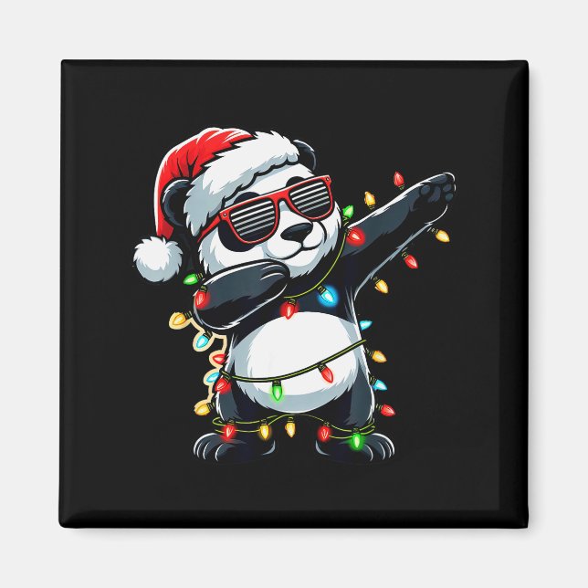 Imán Dabbing Panda Xmas For Kids Boys Girl Panda Lover  (Frente)