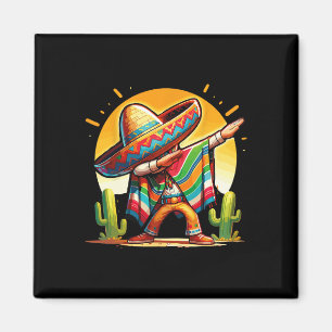 Imán Dabbing Poncho Mexicano Sombrero Dab Baile Cinco D