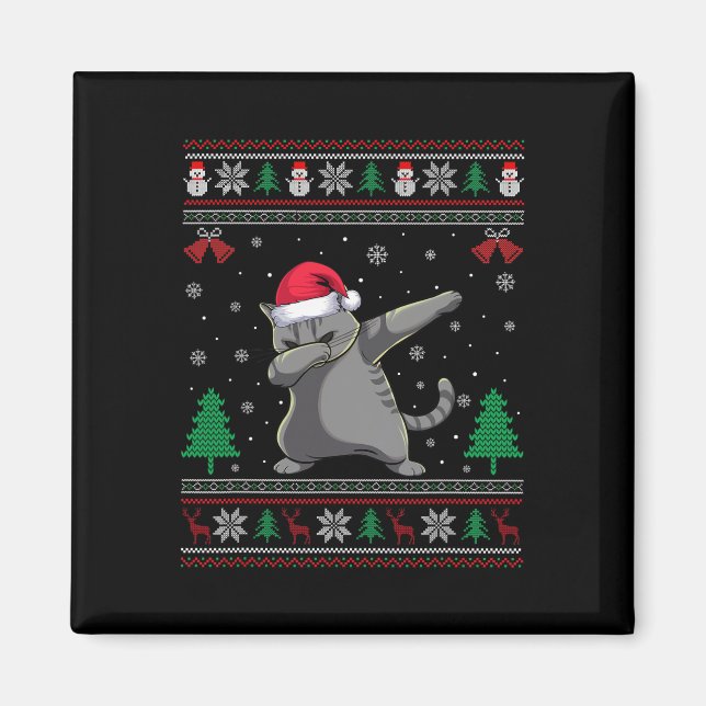 Imán Dabbing Ragdoll Cat Santa Hat Niños Chicas Niños C (Frente)