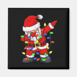 Imán Dabbing Santa Claus Árbol de Navidad enciende a ni