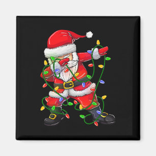 Imán Dabbing Santa para niños Chicas luz de árbol de Na