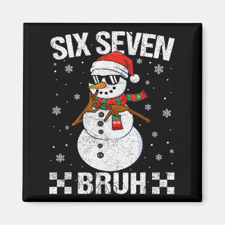 Imán Dabbing Santa Snowman 6 7 Meme Christmas Six Seven