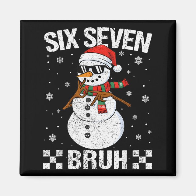 Imán Dabbing Santa Snowman 6 7 Meme Christmas Six Seven (Frente)