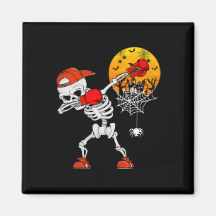 Imán Dabbing Skeleton Jugando Boxeo Halloween Player C