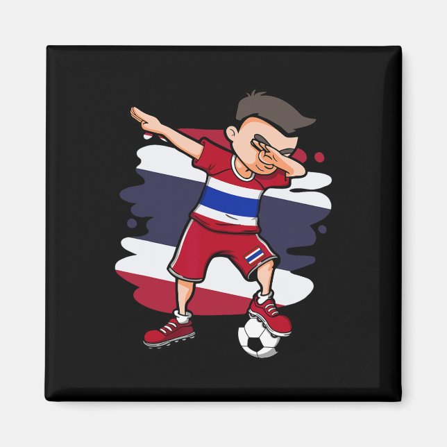Imán Dabbing Soccer Boy - Jersey Tailandés Fans de Fútb (Frente)