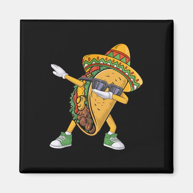 Imán Dabbing Taco Cinco De Mayo Funny Comida Mexicana D (Frente)